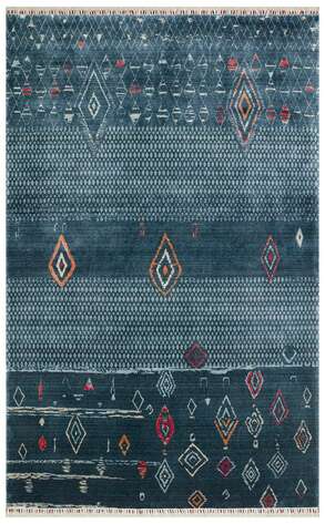 Otantik Kilim Desenli Zara 15 Lacivert Renkli Hav ve Toz Vermeyen Özel Tezgah Uşak Halısı