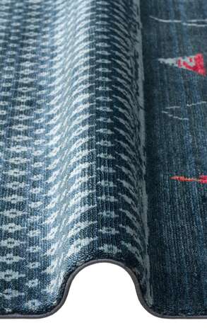 Otantik Kilim Desenli Zara 15 Lacivert Renkli Hav ve Toz Vermeyen Özel Tezgah Uşak Halısı