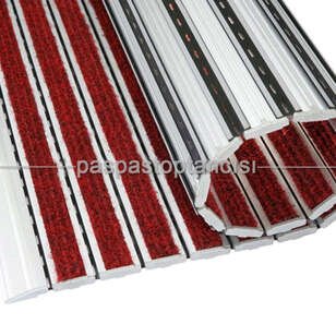 Alüminyum Metal Paspas Bukle Halı Fitilli PM1000 Kırmızı - Thumbnail