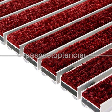 Alüminyum Paspas Bukle Halı Fitilli UM1000 Kırmızı