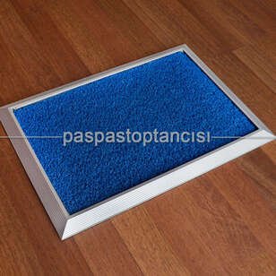 Paspas Toptancısı - Alüminyum Paspas Kıvırcık Hijyen Paspas HM1000 Mavi (1)
