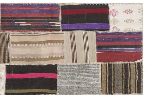 Apex Kilim Patchwork Unique Striped 11517 120 cm X 181 cm