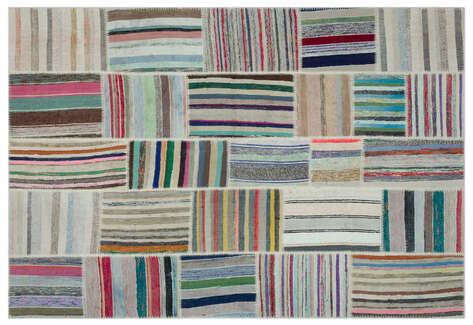 Apex Kilim Patchwork Unique Striped 22406 190 cm X 277 cm