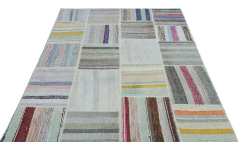 Apex Kilim Patchwork Unique Striped 22509 160 cm X 227 cm