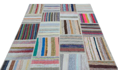 Apex Kilim Patchwork Unique Striped 22521 160 cm X 226 cm
