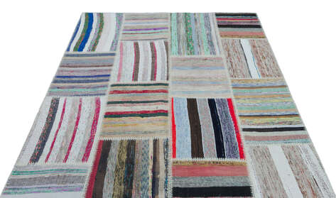 Apex Kilim Patchwork Unique Striped 25239 160 cm X 222 cm