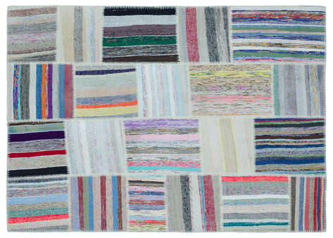 Apex Kilim Patchwork Unique Striped 25468 160 cm X 223 cm