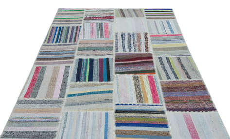 Apex Kilim Patchwork Unique Striped 25471 160 cm X 225 cm