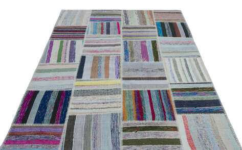 Apex Kilim Patchwork Unique Striped 25492 160 cm X 224 cm