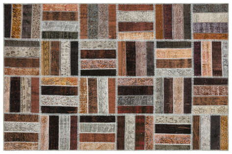 Apex Patchwork Unique Kahve 35477 161 cm X 244 cm