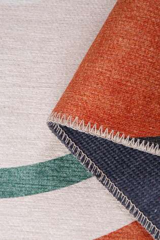 Modern Art Şönil Dokuma Pamuk Polyester Renkli Halı HS 397