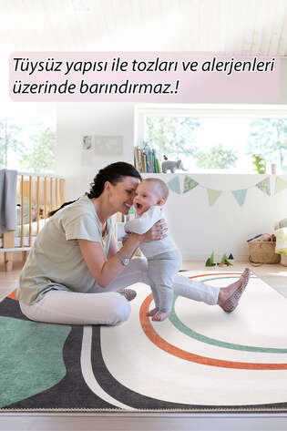 Modern Art Şönil Dokuma Pamuk Polyester Renkli Halı HS 397