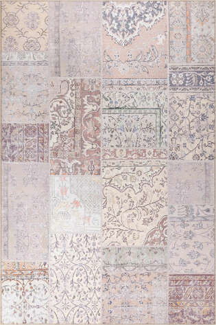 Patchwork Desenli Şönil Dokuma Pamuk Polyester Halı HS 420