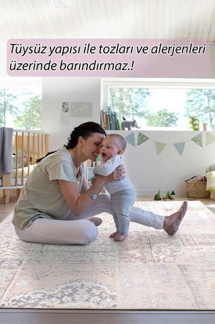 Patchwork Desenli Şönil Dokuma Pamuk Polyester Halı HS 420