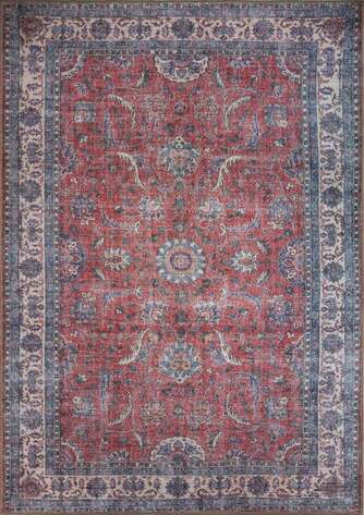 Eskitme Vintage Desenli Dokuma Taban Dekoratif Rustik Halı HS 84