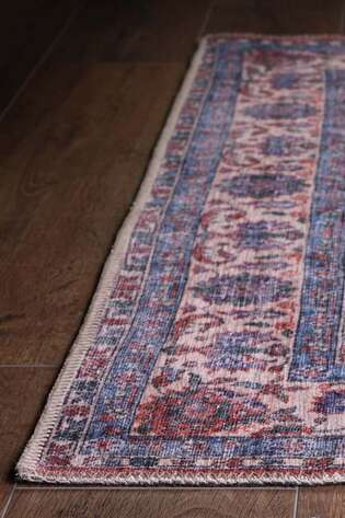 Eskitme Vintage Desenli Dokuma Taban Dekoratif Rustik Halı HS 84