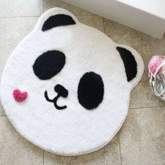 Chilai Home Yuvarlak Banyo Paspasi Panda Beyaz