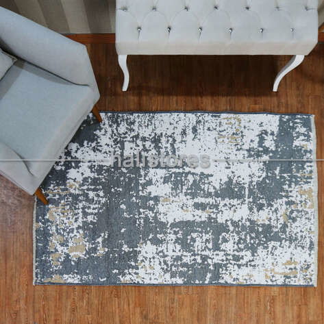 Çift Taraflı Kullanılabilen Yıkanabilir Kilim Halı 6101 Bej - Gri