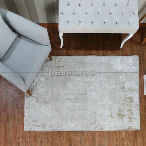 Çift Taraflı Kullanılabilen Yıkanabilir Kilim Halı 6101 Bej - Krem