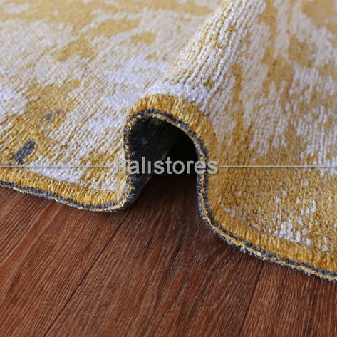 Çift Taraflı Kullanılabilen Yıkanabilir Kilim Halı 6101 Hardal - Gri