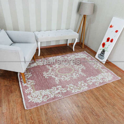 Çift Taraflı Kullanılabilen Yıkanabilir Kilim Halı 6104 Pembe