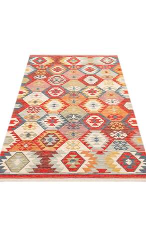 Çift Taraflı Yıkanabilir Otantik Kilim Nomad 01 Çok Renkli