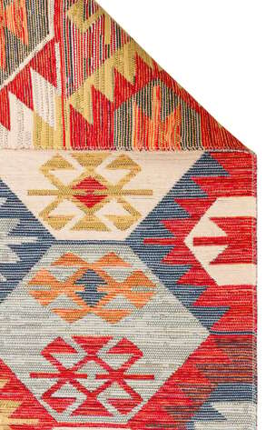 Çift Taraflı Yıkanabilir Otantik Kilim Nomad 01 Çok Renkli