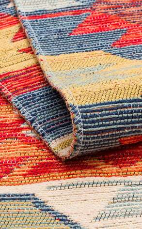 Çift Taraflı Yıkanabilir Otantik Kilim Nomad 01 Çok Renkli