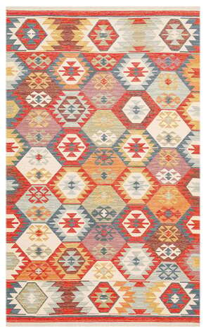 Çift Taraflı Yıkanabilir Otantik Kilim Nomad 01 Çok Renkli