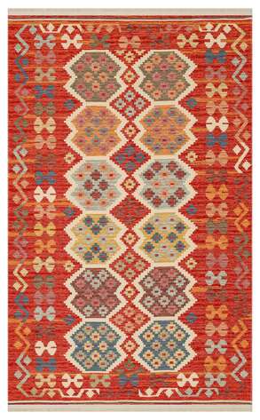 Çift Taraflı Yıkanabilir Otantik Kilim Nomad 03 Kırmızı