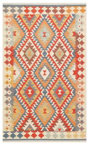 Çift Taraflı Yıkanabilir Otantik Kilim Nomad 09 Çok Renkli