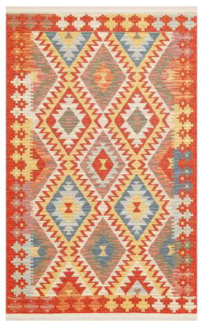 Çift Taraflı Yıkanabilir Otantik Kilim Nomad 09 Çok Renkli