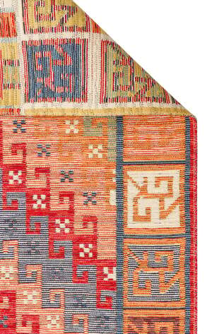 Çift Taraflı Yıkanabilir Otantik Kilim Nomad 11 Terra 