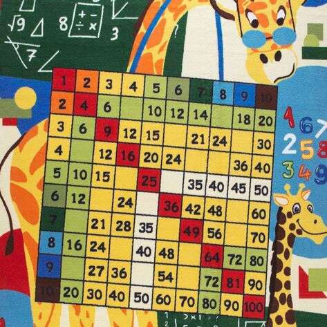 Halıstores Çocuk Halısı Anti-Slip Math Class Sarı