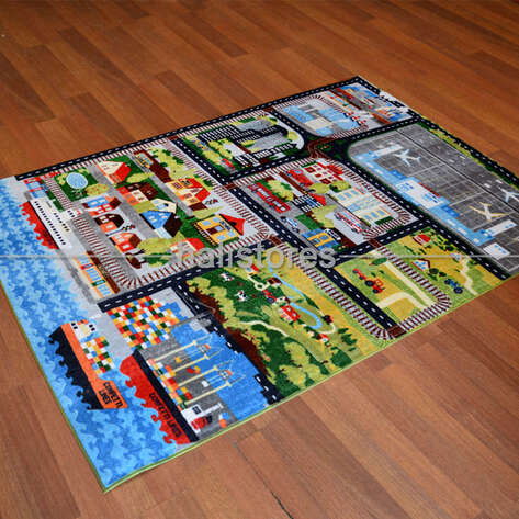 Halıstores Çocuk Halısı City Tour Anti-Slip Gri