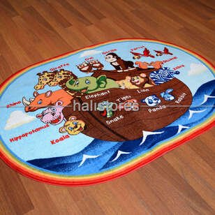 Confetti Oval Çocuk Halıları Animals Ship - Thumbnail
