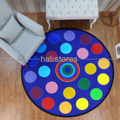 Halıstores Yuvarlak Çocuk Halısı Circles