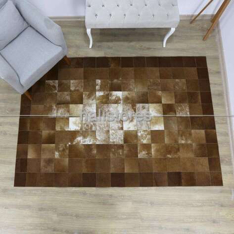 Dana Derisi Patchwork Halı Kahve (1)