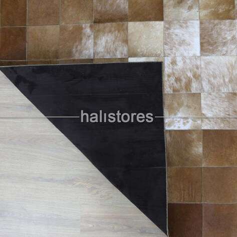 Dana Derisi Patchwork Halı Kahve (6)