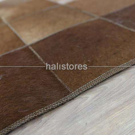 Dana Derisi Patchwork Halı Kahve (4)