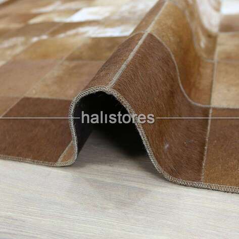 Dana Derisi Patchwork Halı Kahve (3)