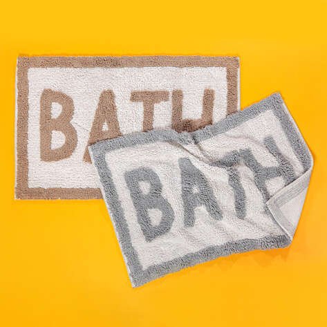 Doğal Pamuklu Gri Ekru Bath Banyo Paspası 60x100cm