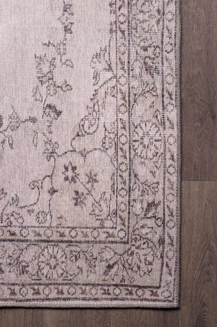 Vintage Eskitme Desenli Dokuma Taban Dekoratif Bej Halı HS 20