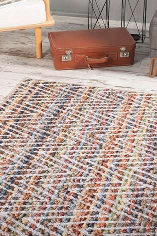 Vintage Eskitme Desenli Dokuma Taban Dekoratif Renkli Halı HS 260
