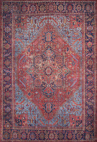 Eskitme Vintage Desenli Dokuma Taban Dekoratif Bordo Halı HS 162