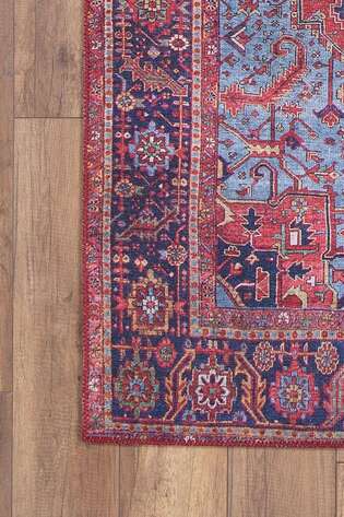 Eskitme Vintage Desenli Dokuma Taban Dekoratif Bordo Halı HS 162