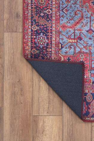 Eskitme Vintage Desenli Dokuma Taban Dekoratif Bordo Halı HS 162