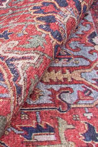 Eskitme Vintage Desenli Dokuma Taban Dekoratif Bordo Halı HS 162
