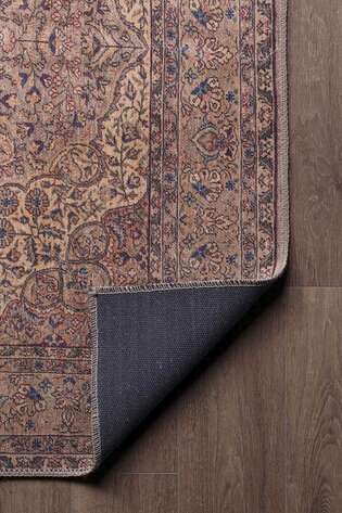 Eskitme Vintage Desenli Dokuma Taban Dekoratif Kahve Halı HS 25