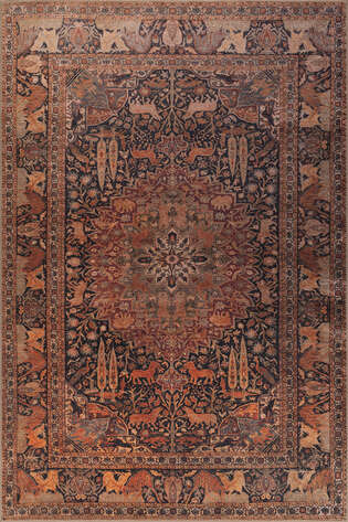Eskitme Vintage Şönil Dokuma Pamuk Polyester Halı HS 425